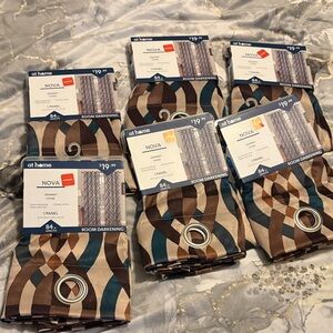 Six 84inch Room Darkening Curtains with Geometric Pattern